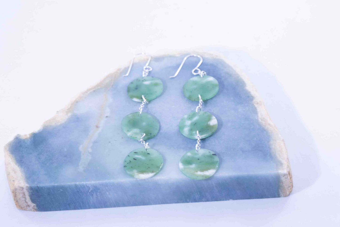Siberian Green Disc Dangle Earrings