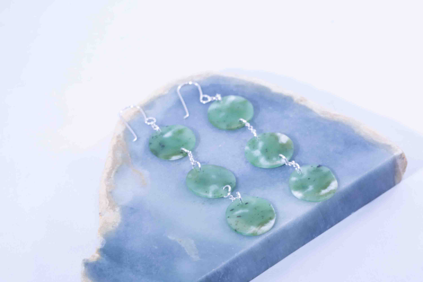 Siberian Green Disc Dangle Earrings