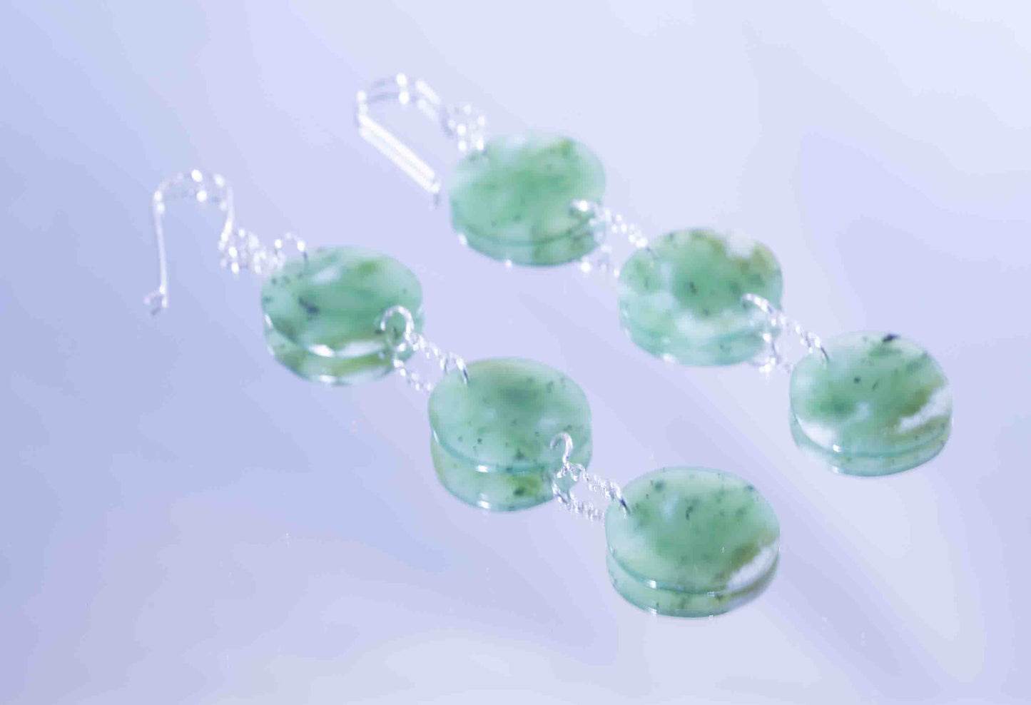 Siberian Green Disc Dangle Earrings