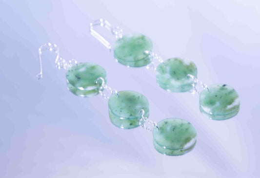 Siberian Green Disc Dangle Earrings