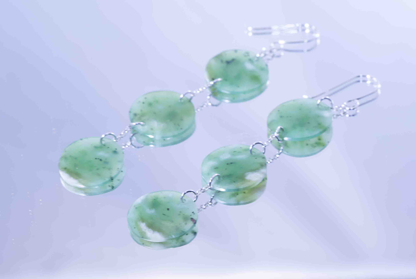 Siberian Green Disc Dangle Earrings