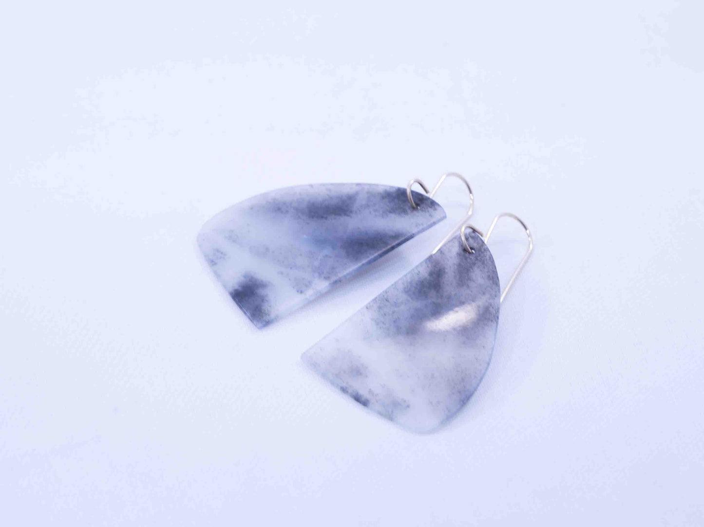 Chinese Porcelian Jade Dangle Earrings