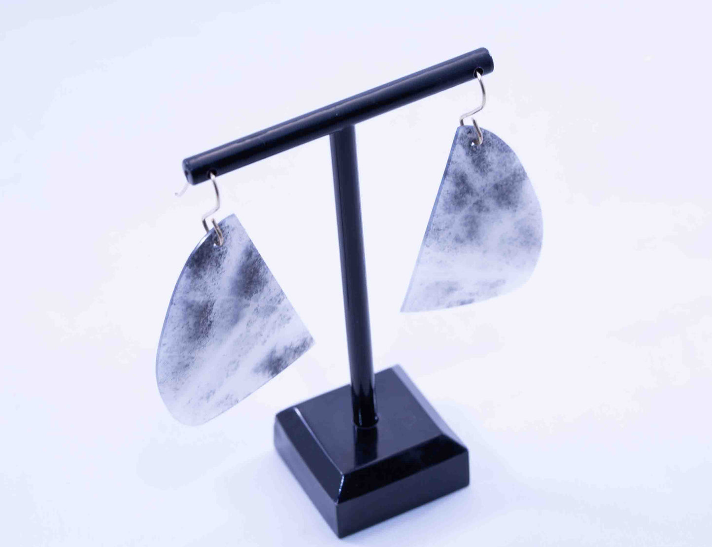 Chinese Porcelian Jade Dangle Earrings