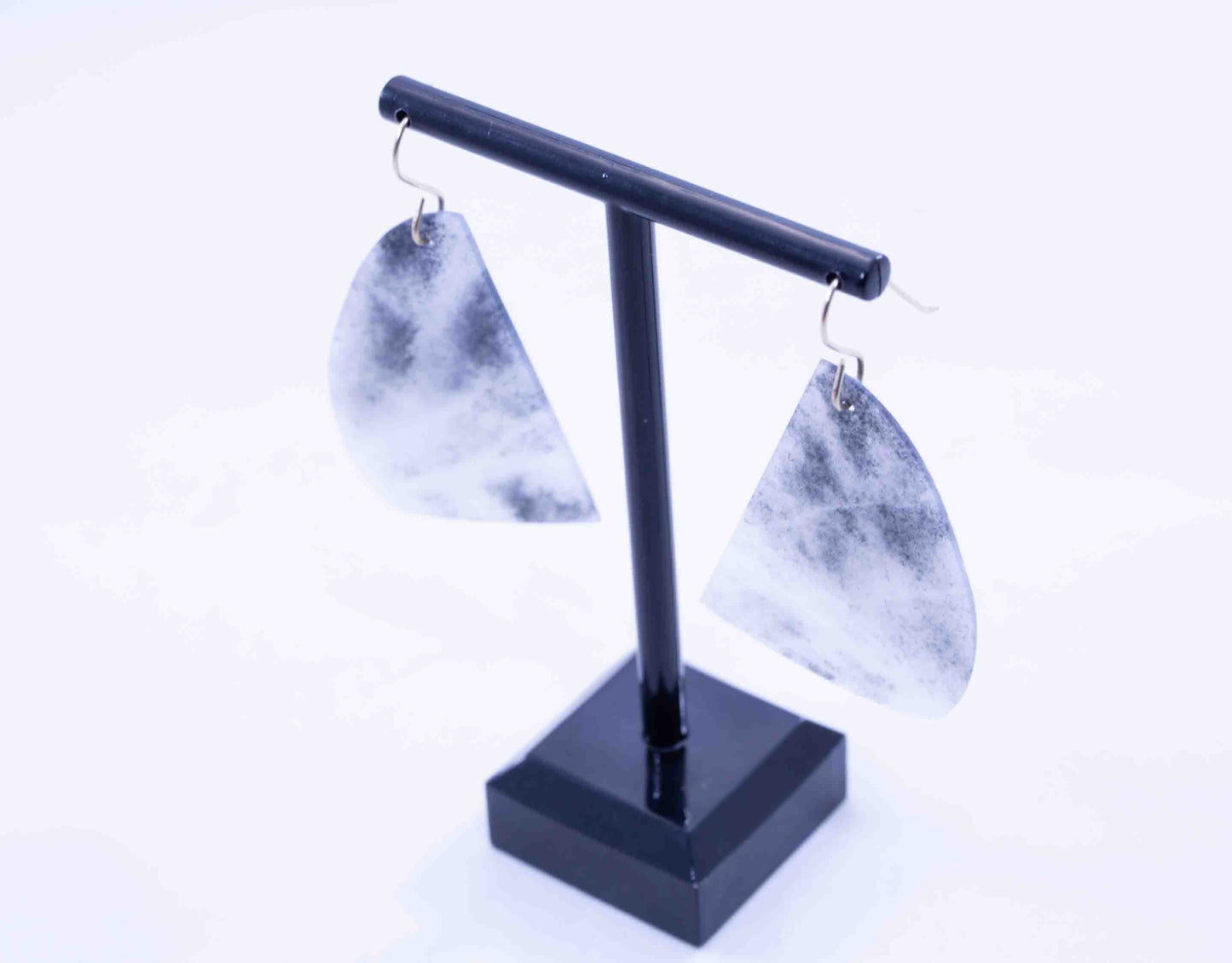 Chinese Porcelian Jade Dangle Earrings