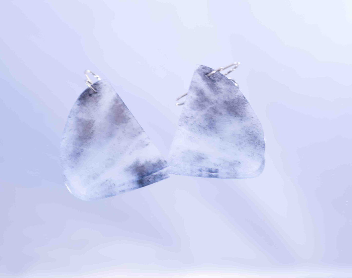 Chinese Porcelian Jade Dangle Earrings