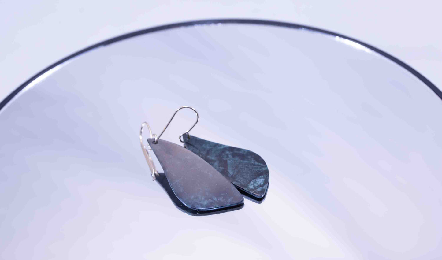 Guatemalan Avocado Green Jadeite Butterfly Wing Dangle Earrings