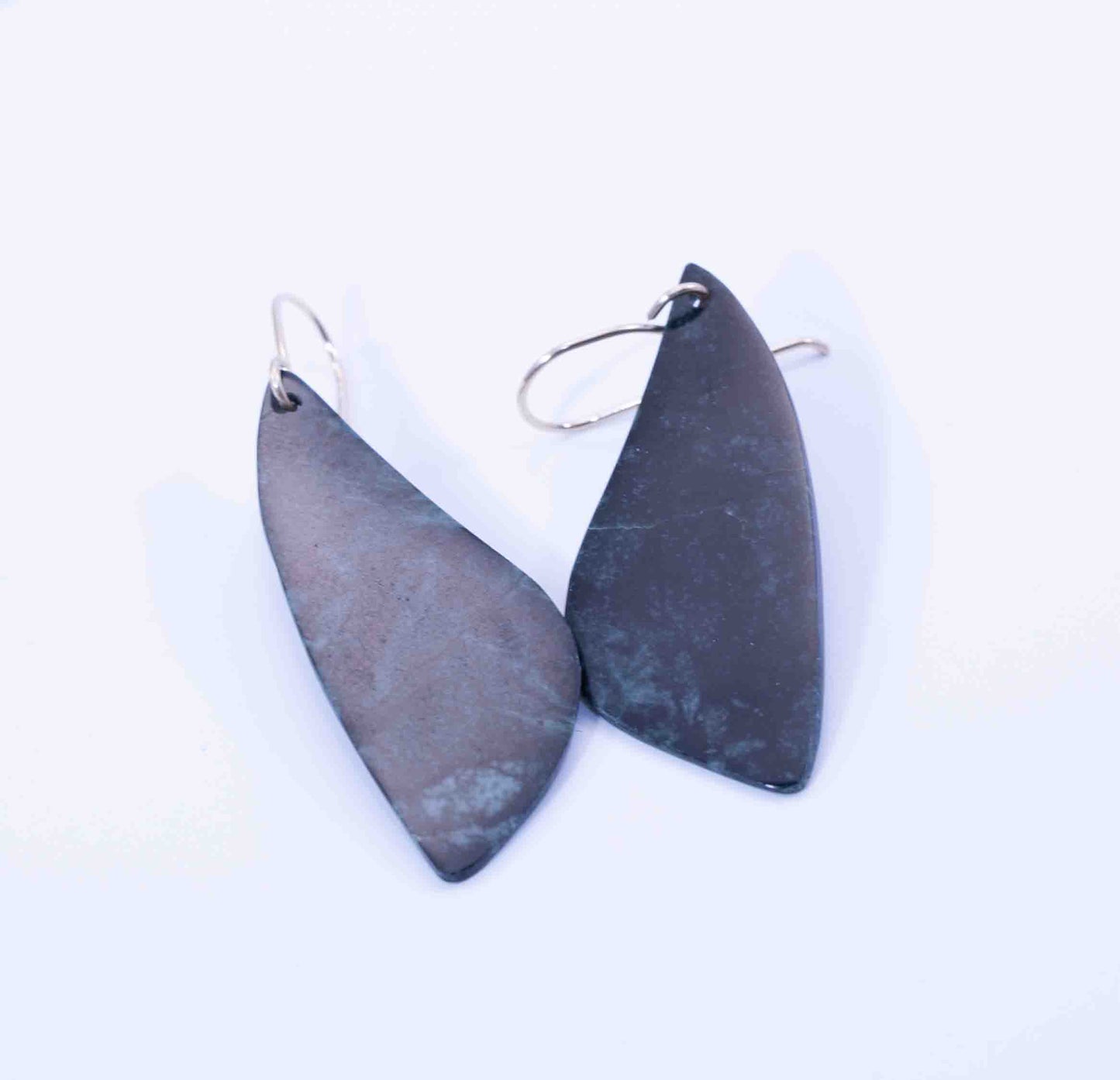 Guatemalan Avocado Green Jadeite Butterfly Wing Dangle Earrings