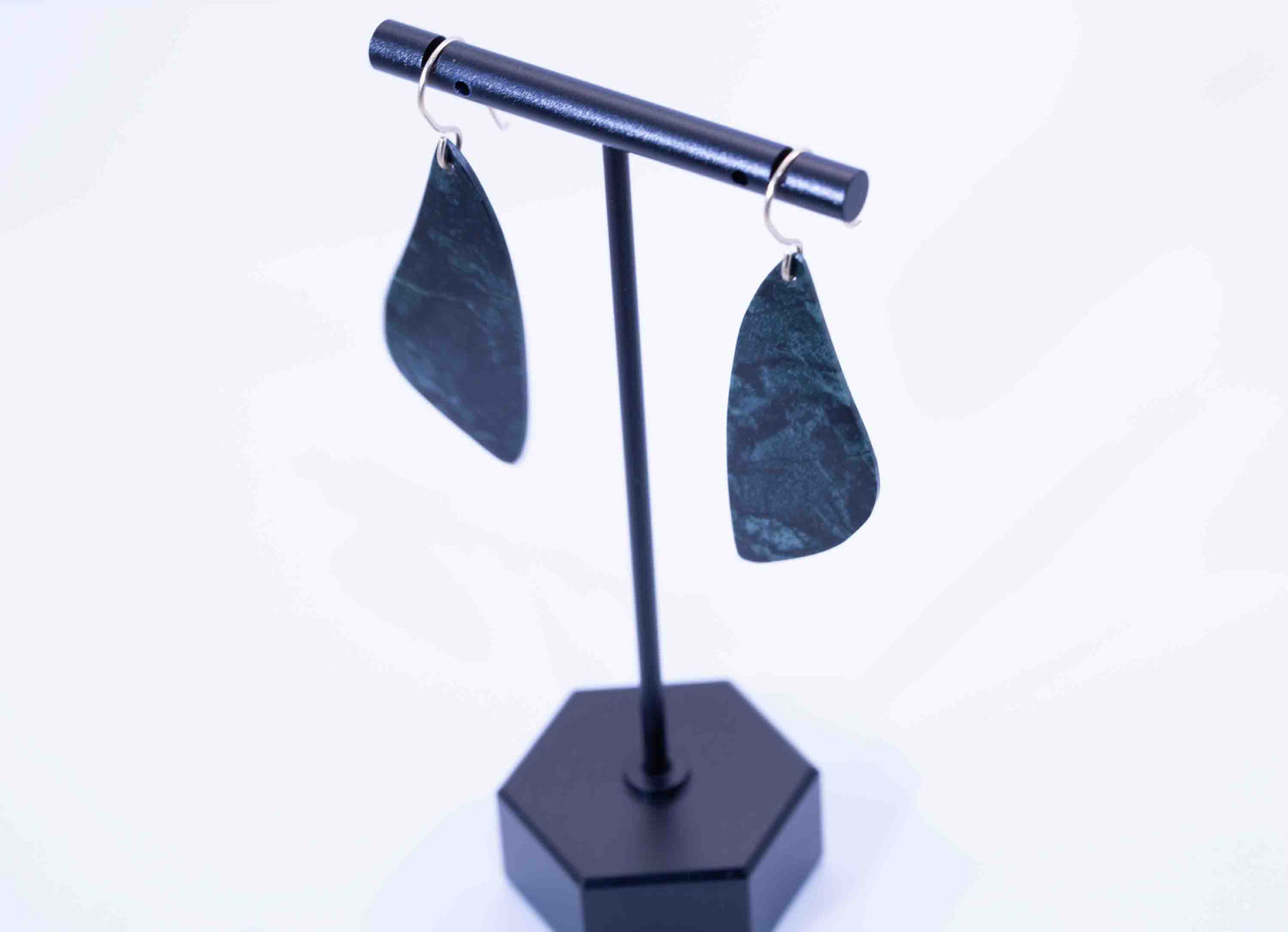 Guatemalan Avocado Green Jadeite Butterfly Wing Dangle Earrings