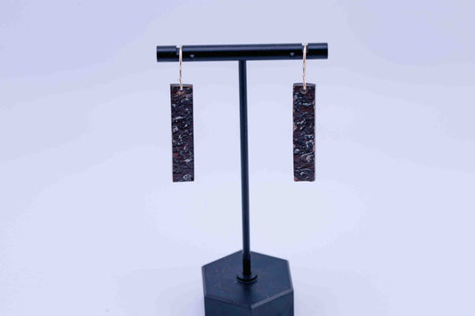 Wyoming Black Edwards Jade Earrings – Live Rind &amp; Polished Black – Reversible Dangles – 14k Gold Filled