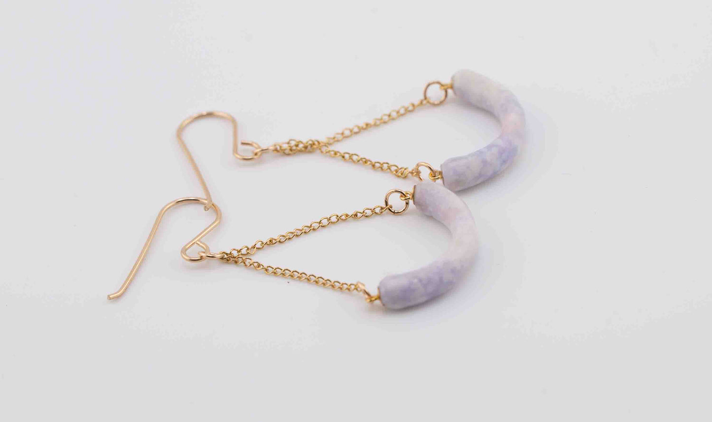 Guatemalan Lilac Jade Dangle Earrings