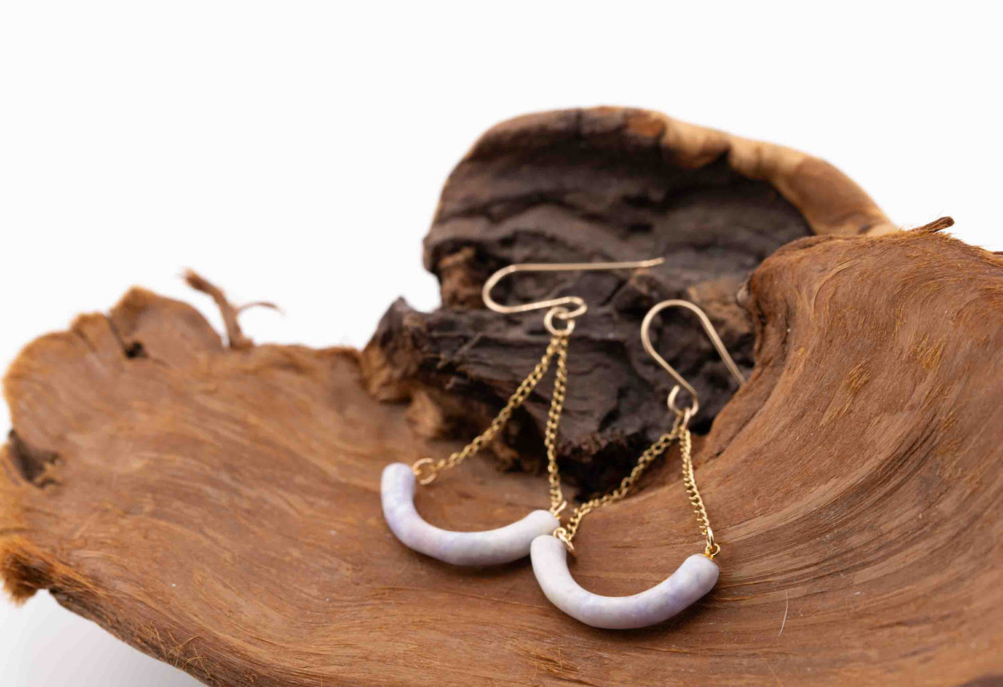 Guatemalan Lilac Jade Dangle Earrings