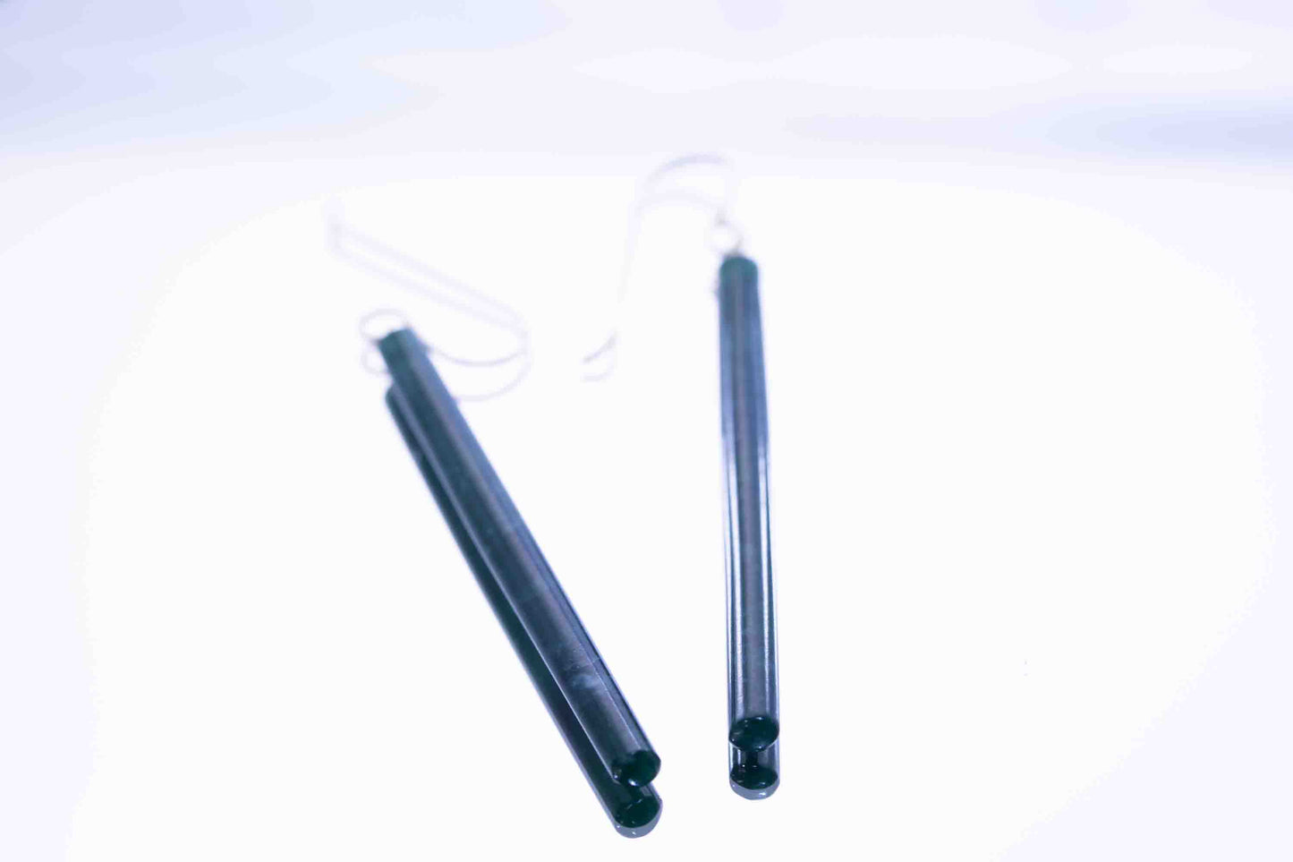 Handmade Imperial Green Guatemalan Jadeite Matchstick Dangle Earrings