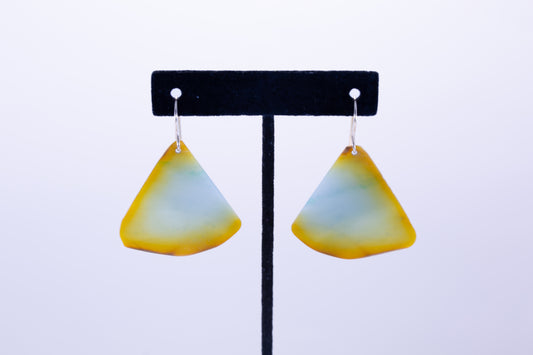 Handcrafted Guatemalan Jadeite Earrings – Blue and Orange Artisan Gemstone Dangles