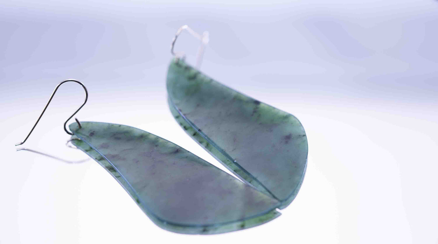 WA Green Butterfly Pattern Dangle Earrings