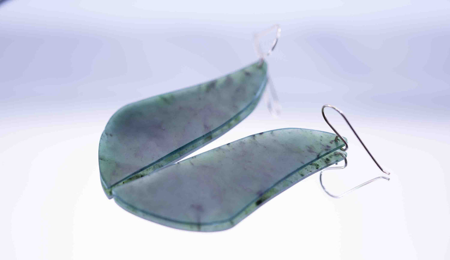 WA Green Butterfly Pattern Dangle Earrings