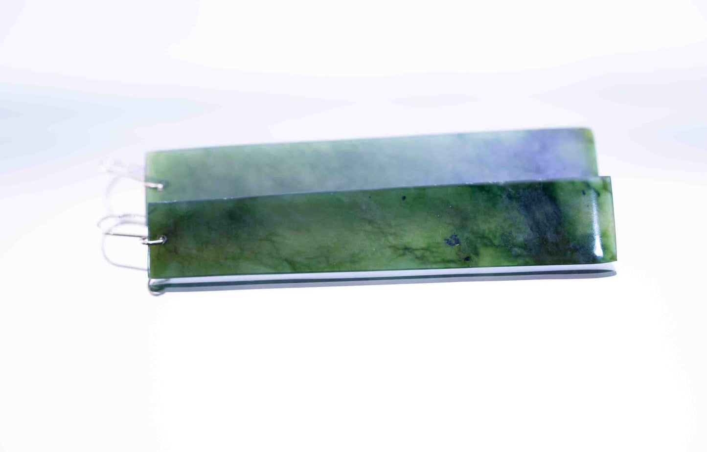 Washington Green Rectangle Dangle Earrings