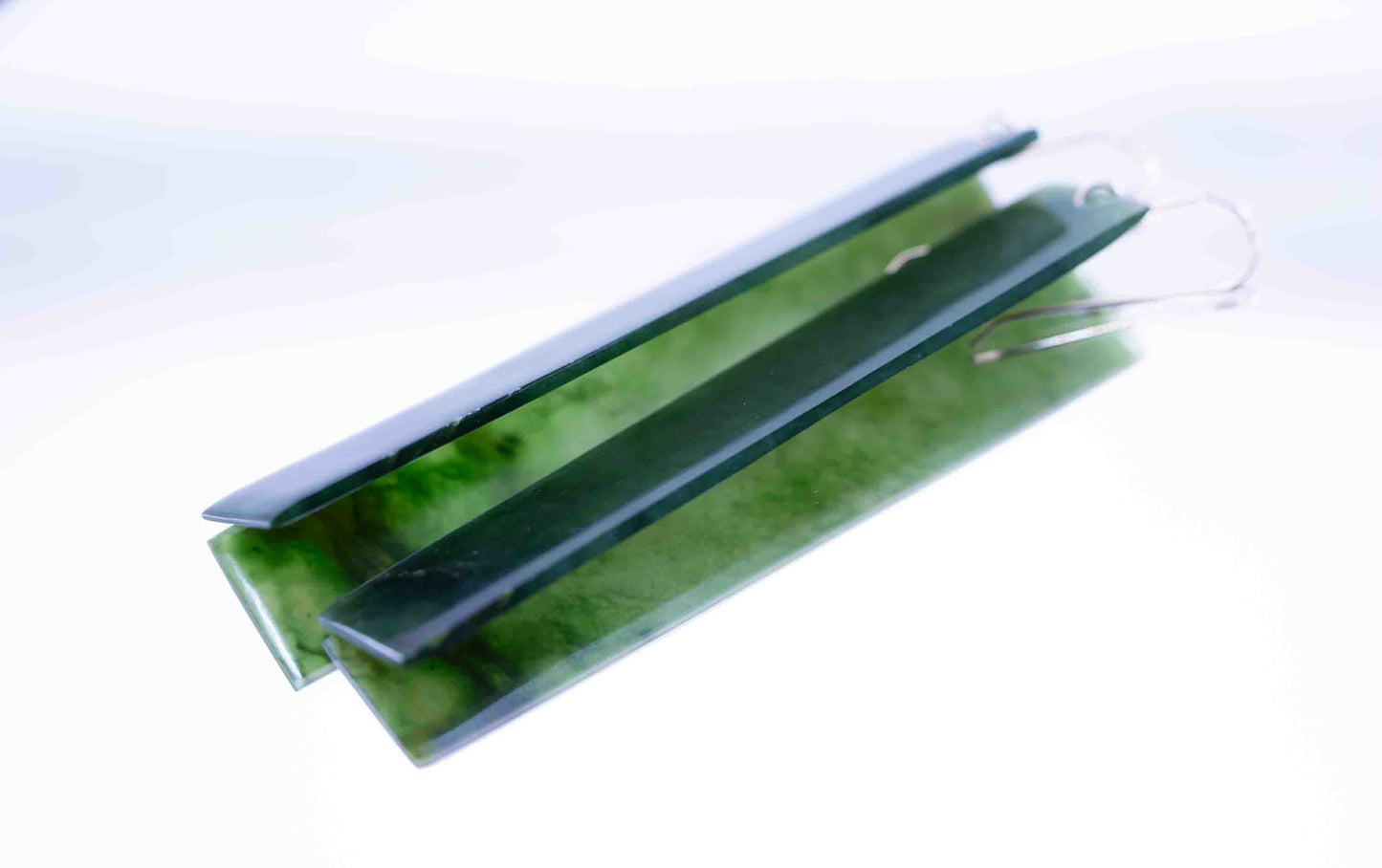 Washington Green Rectangle Dangle Earrings