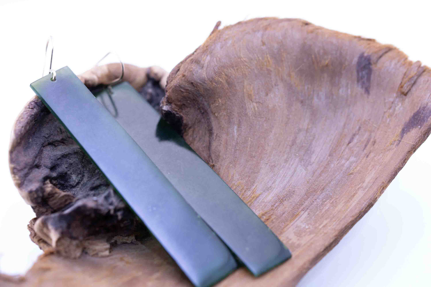 Washington Green Rectangle Dangle Earrings