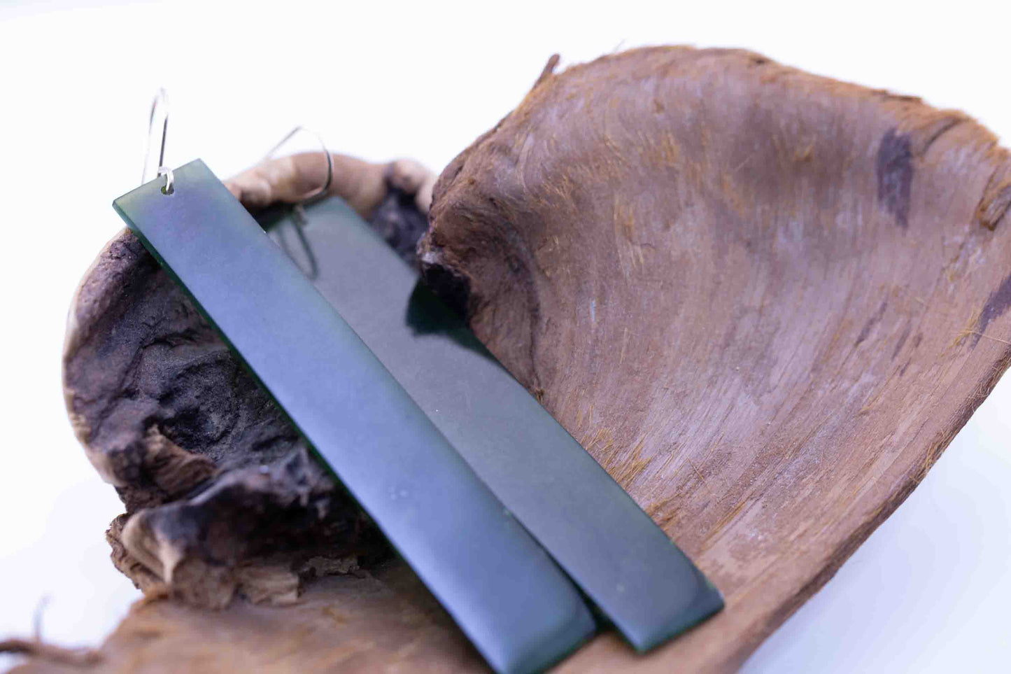 Washington Green Rectangle Dangle Earrings