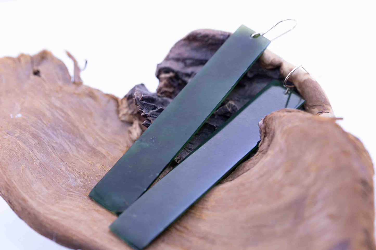 Washington Green Rectangle Dangle Earrings