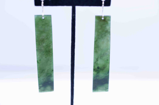 Washington Green Rectangle Dangle Earrings