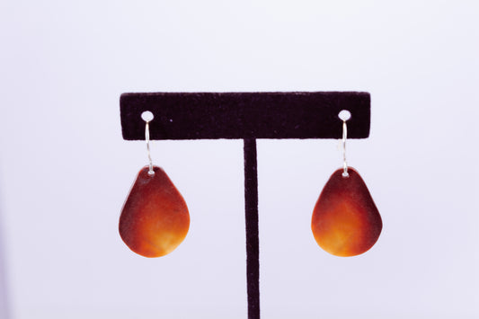 Rare Guatemalan Red Jadeite Tear Drop Dangle Earrings