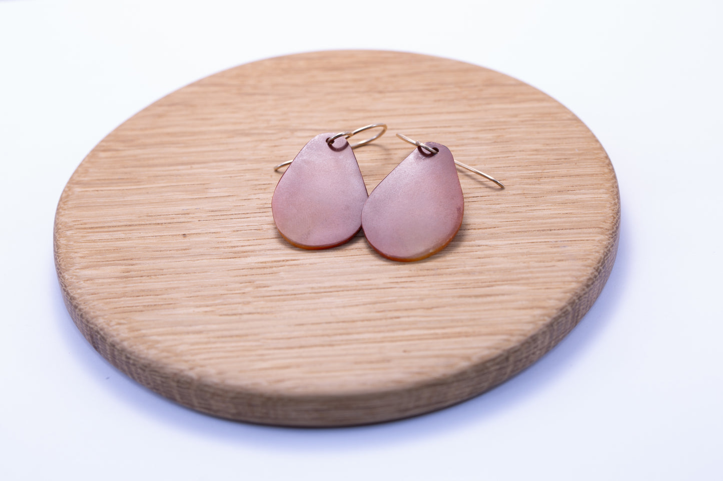 Rare Guatemalan Red Jadeite Tear Drop Dangle Earrings