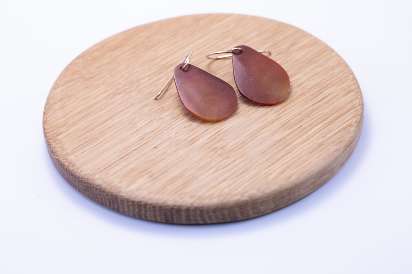 Rare Guatemalan Red Jadeite Tear Drop Dangle Earrings