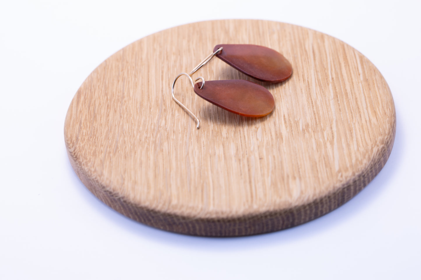 Rare Guatemalan Red Jadeite Tear Drop Dangle Earrings