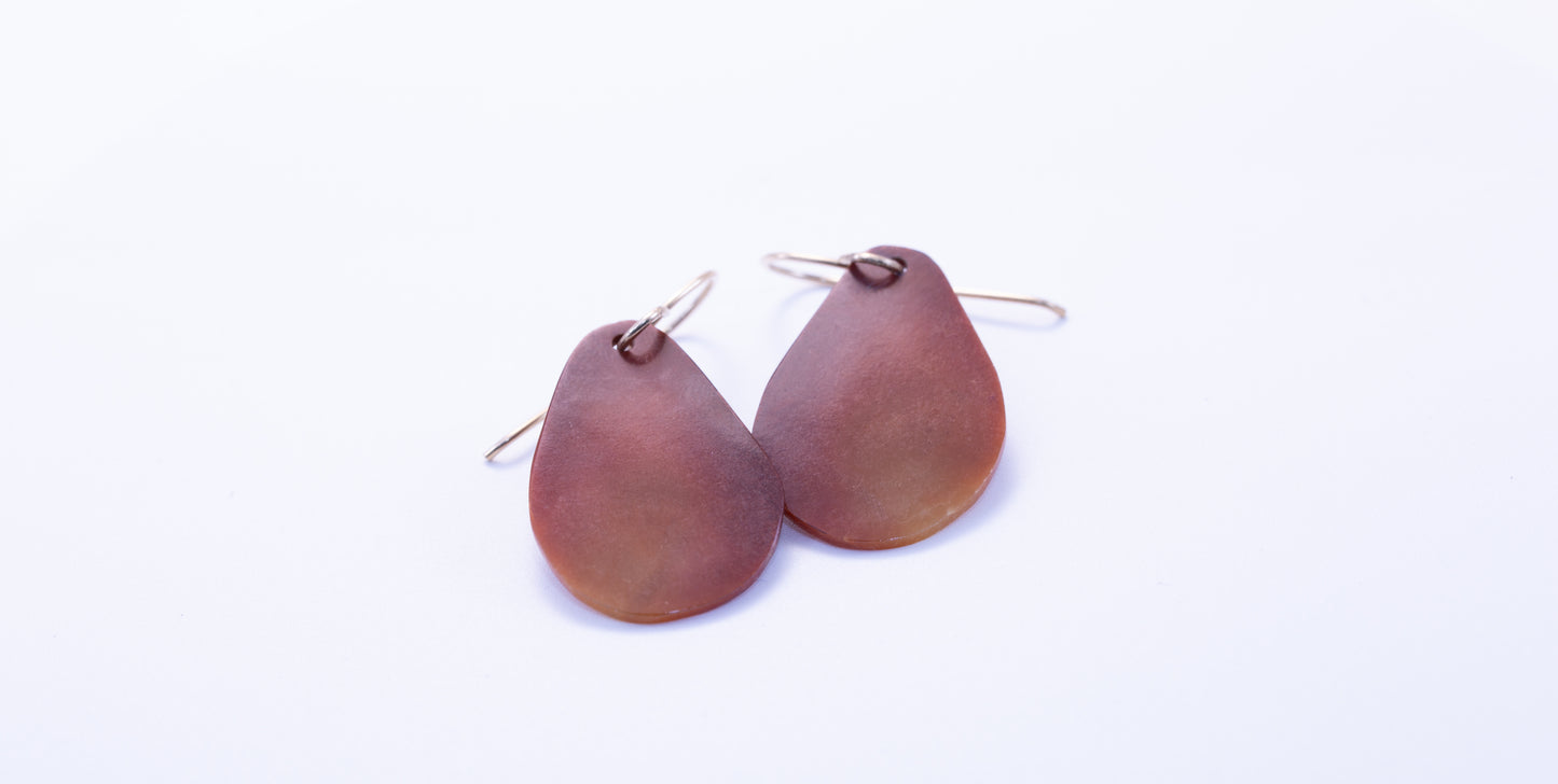 Rare Guatemalan Red Jadeite Tear Drop Dangle Earrings