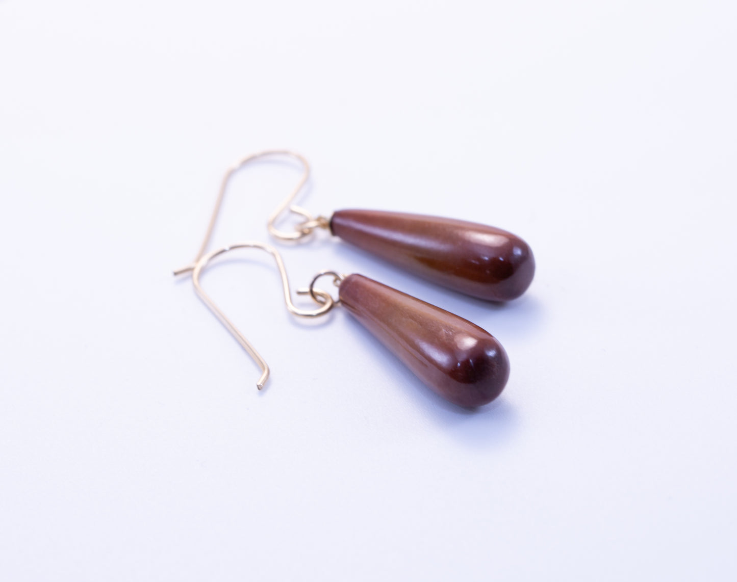 Rare Guatemalan Red Jadeite Drop Dangle Earrings