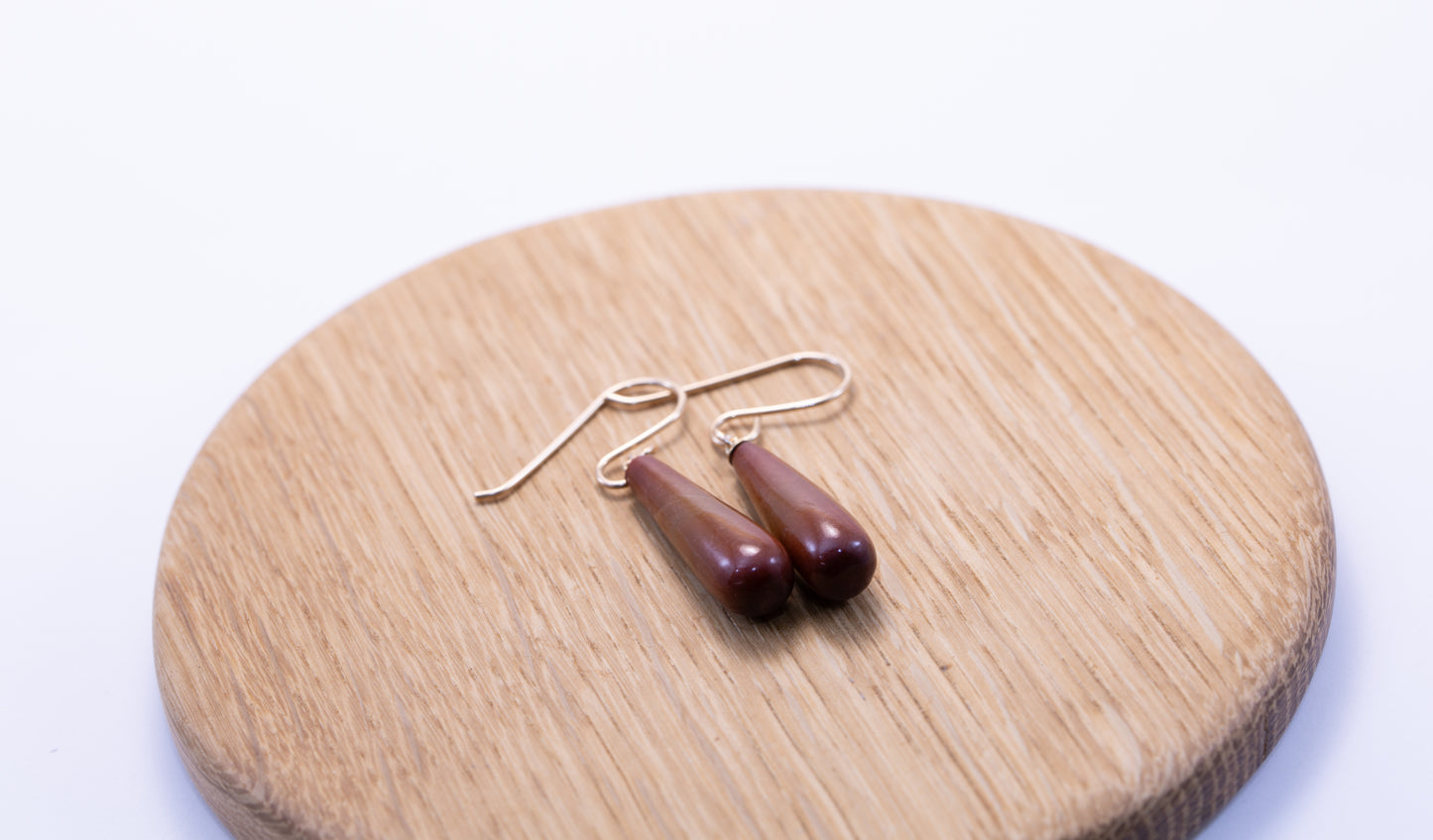 Rare Guatemalan Red Jadeite Drop Dangle Earrings