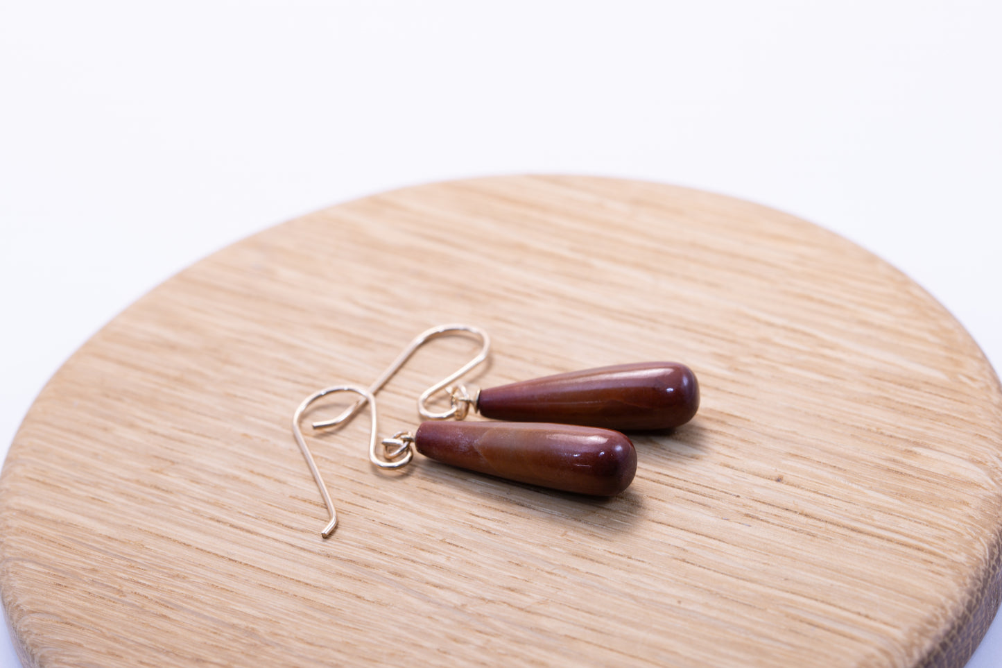 Rare Guatemalan Red Jadeite Drop Dangle Earrings