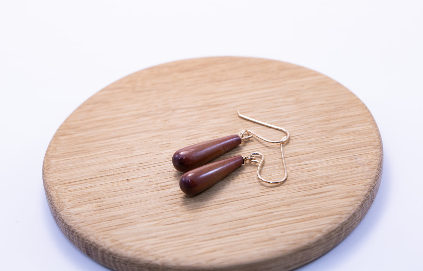 Rare Guatemalan Red Jadeite Drop Dangle Earrings