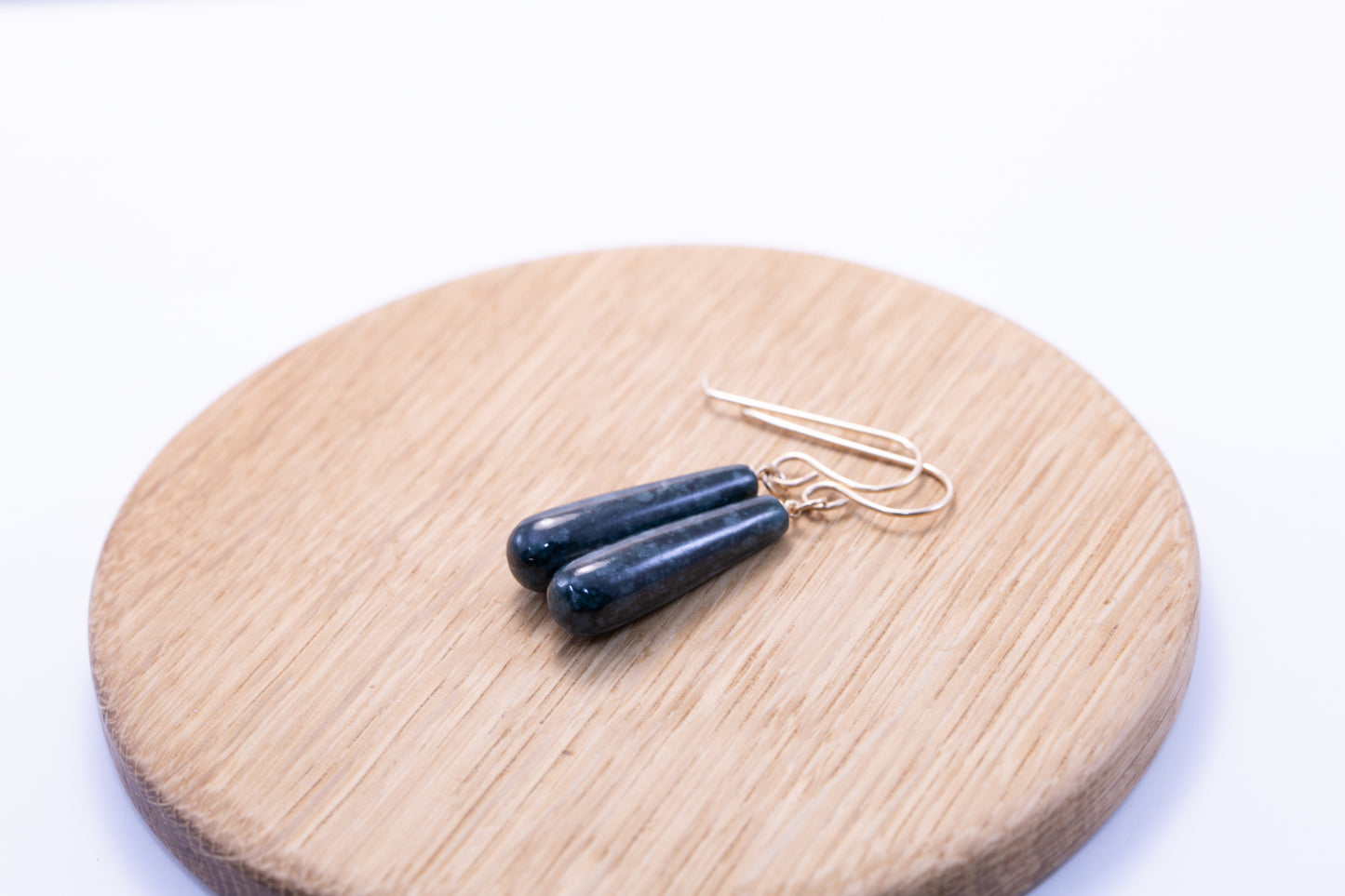 Guatemalan Jadeite Snowflake Blue Drop Dangle Earrings