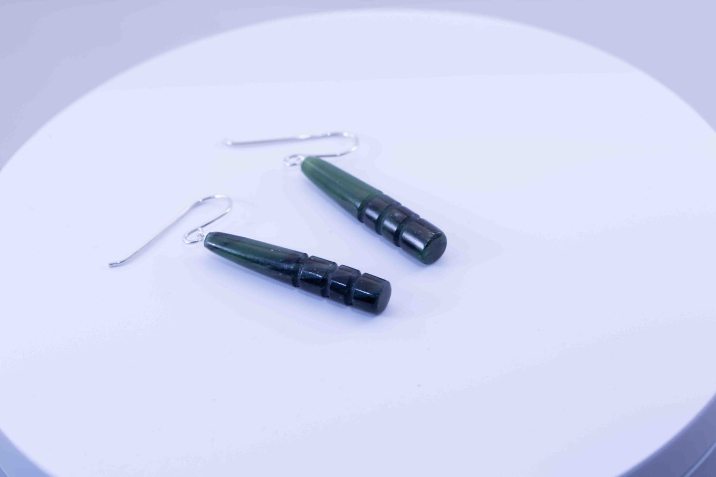 Yukon Green Jade Peg Drop Dangle Earrings