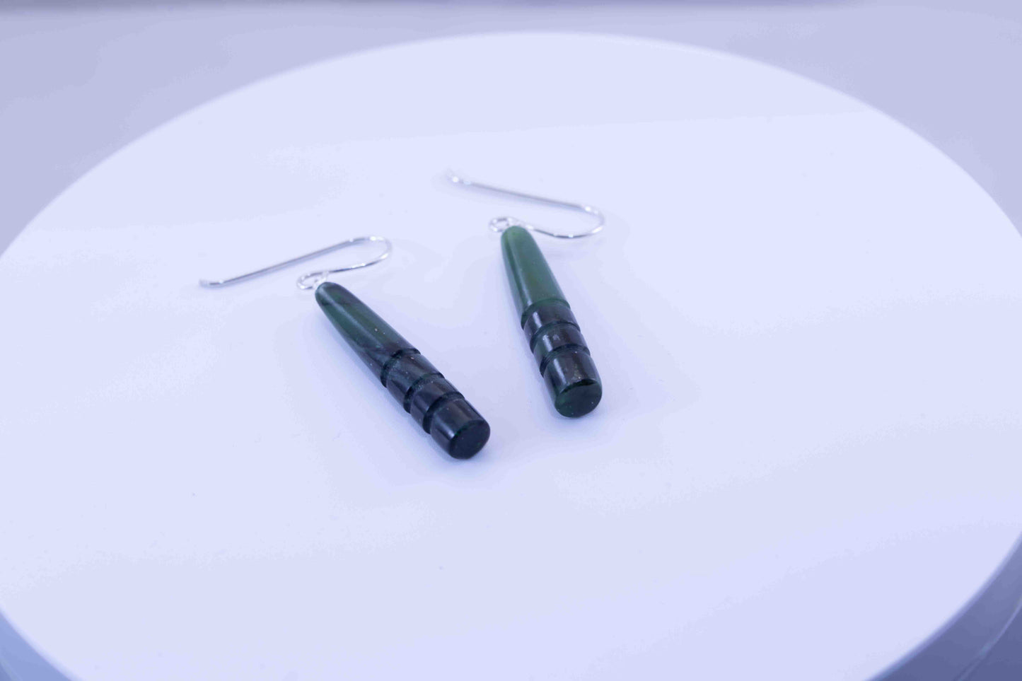 Yukon Green Jade Peg Drop Dangle Earrings