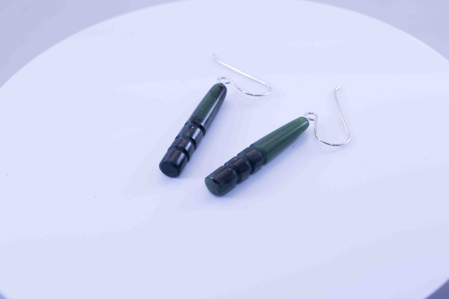 Yukon Green Jade Peg Drop Dangle Earrings