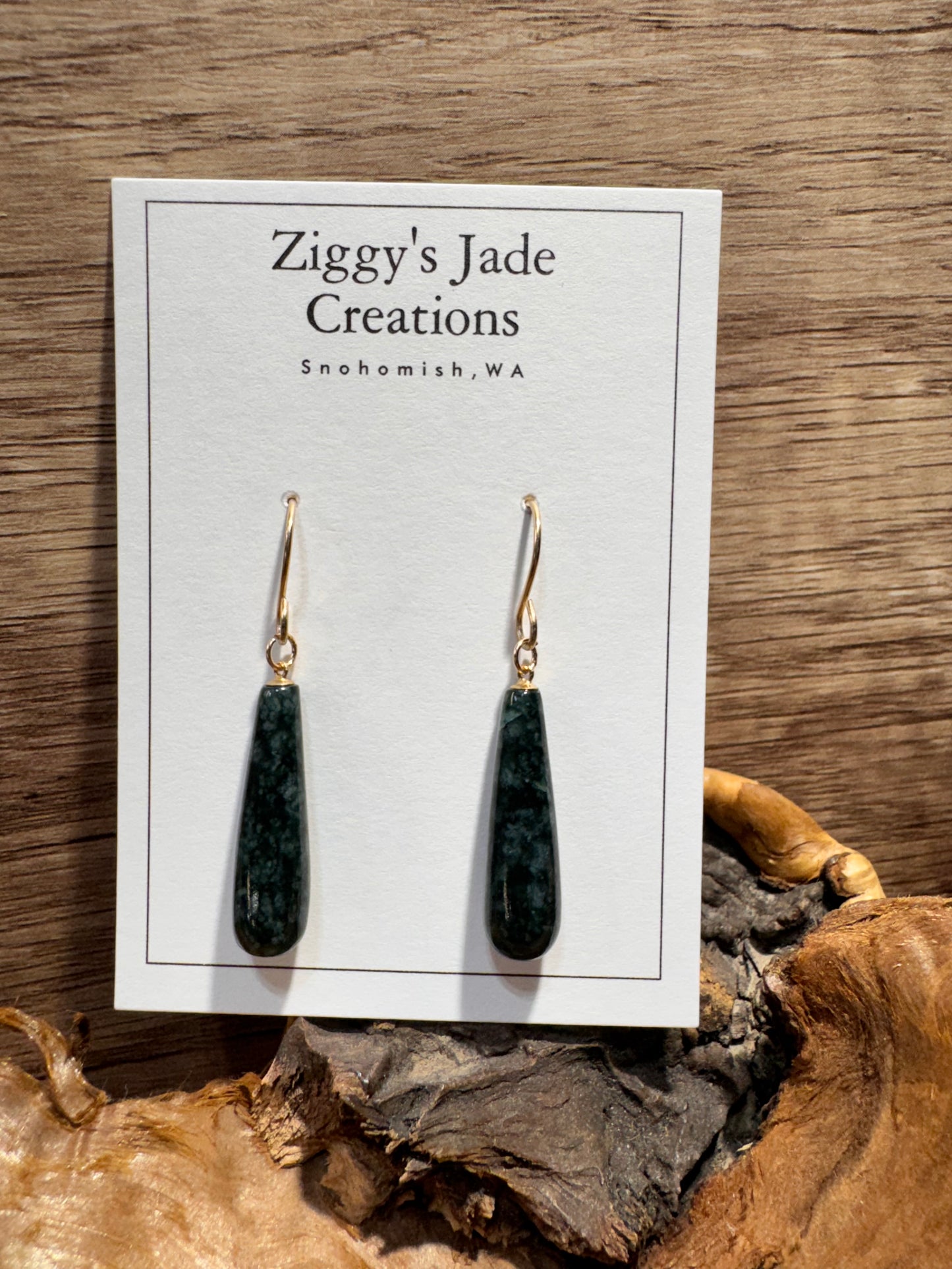 Guatemalan Jadeite Snowflake Blue Drop Dangle Earrings