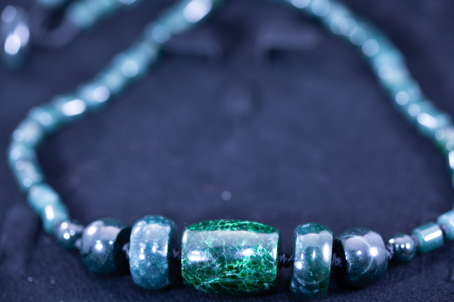 Handcrafted Maw Sit Sit Bead Pendant with Guatemalan Jade Beads on Durable Paracord