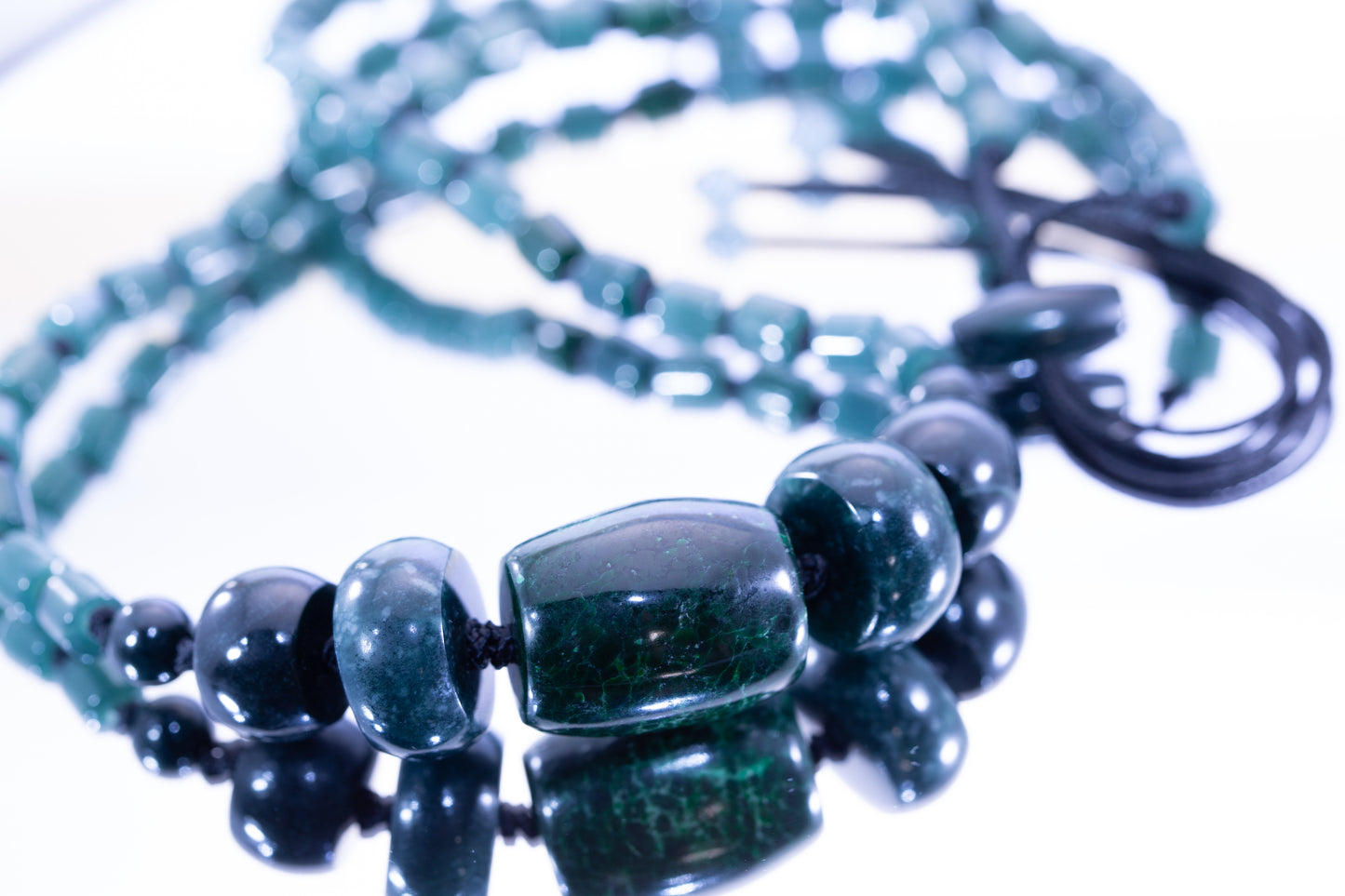 Handcrafted Maw Sit Sit Bead Pendant with Guatemalan Jade Beads on Durable Paracord