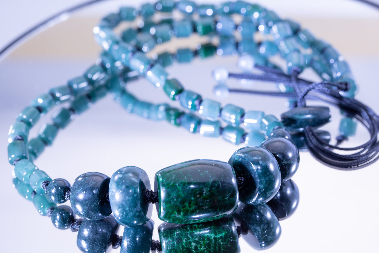 Handcrafted Maw Sit Sit Bead Pendant with Guatemalan Jade Beads on Durable Paracord