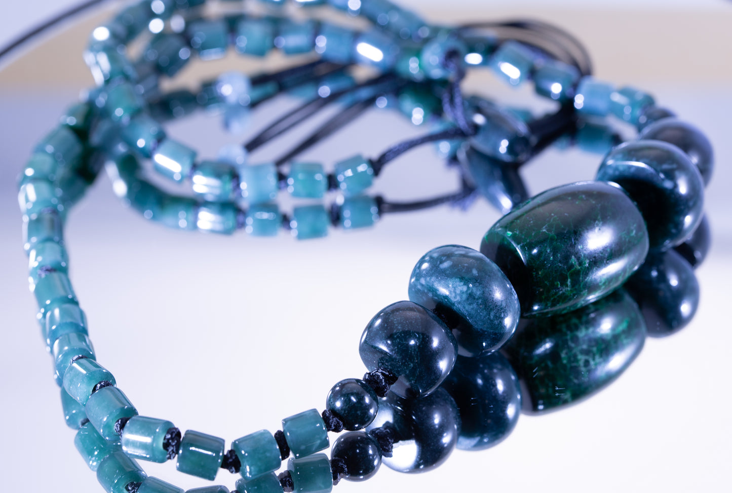Handcrafted Maw Sit Sit Bead Pendant with Guatemalan Jade Beads on Durable Paracord