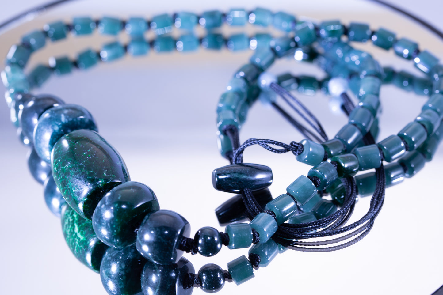 Handcrafted Maw Sit Sit Bead Pendant with Guatemalan Jade Beads on Durable Paracord