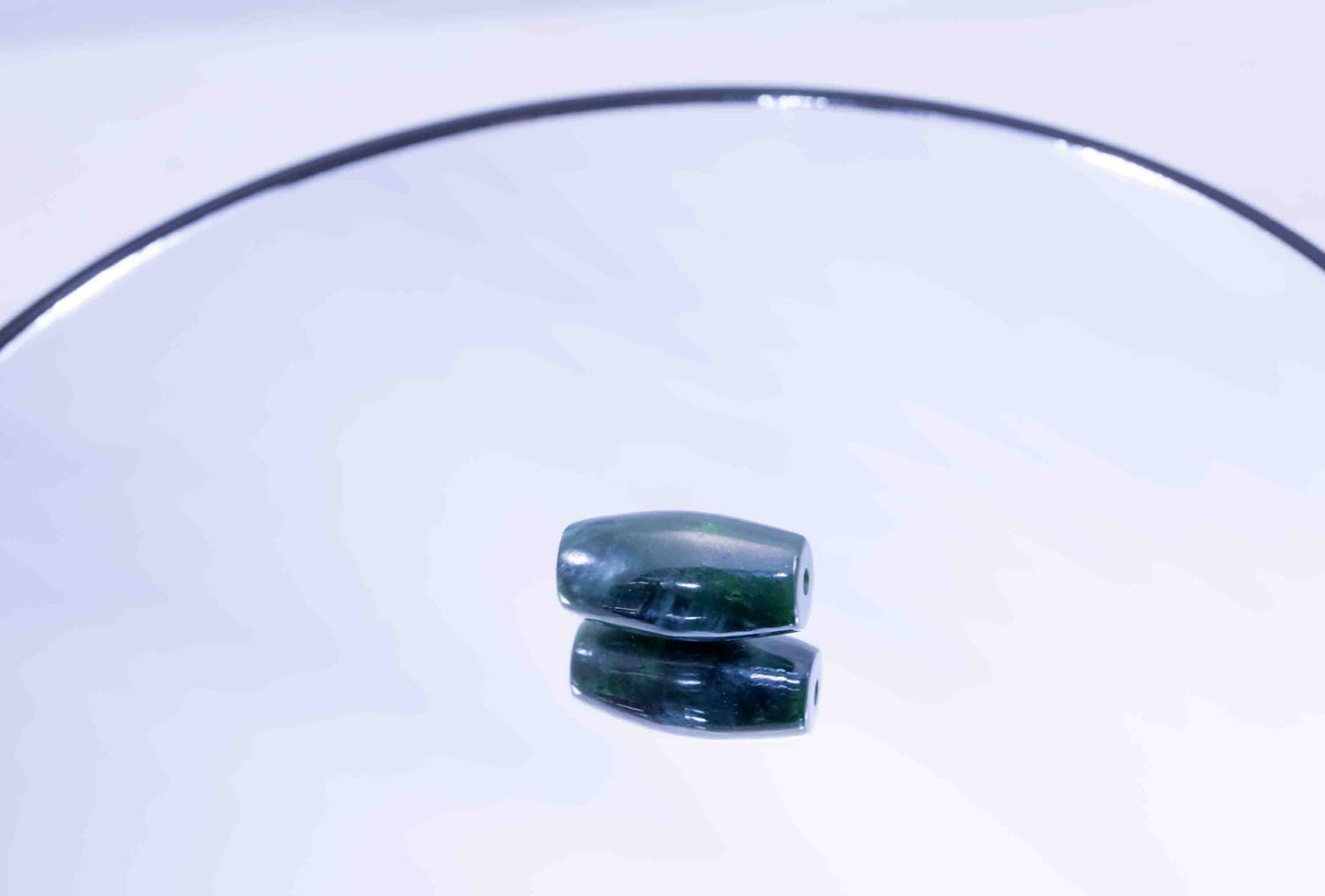 Dark Green Washington Nephrite Barrel Bead – Darrington Sourced