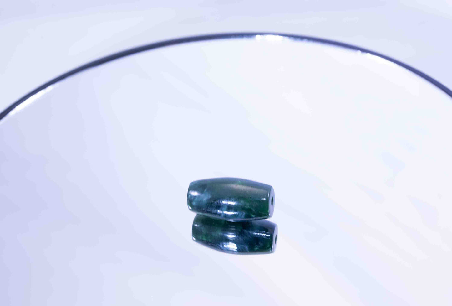 Dark Green Washington Nephrite Barrel Bead – Darrington Sourced