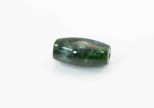 Dark Green Washington Nephrite Barrel Bead – Darrington Sourced