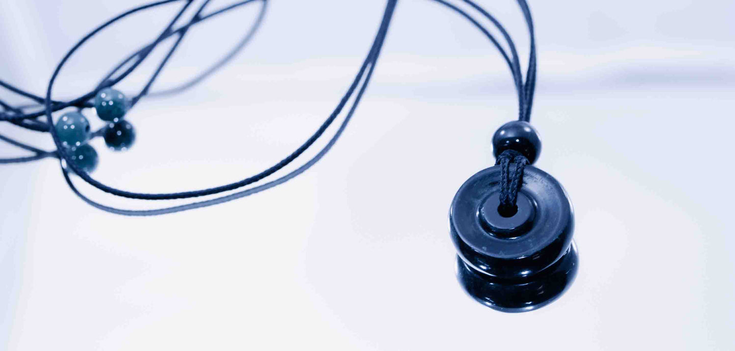 Guatemalan Avocado Jadeite Bi-Disc Pendant with Handmade Accent Beads – Adjustable Cord