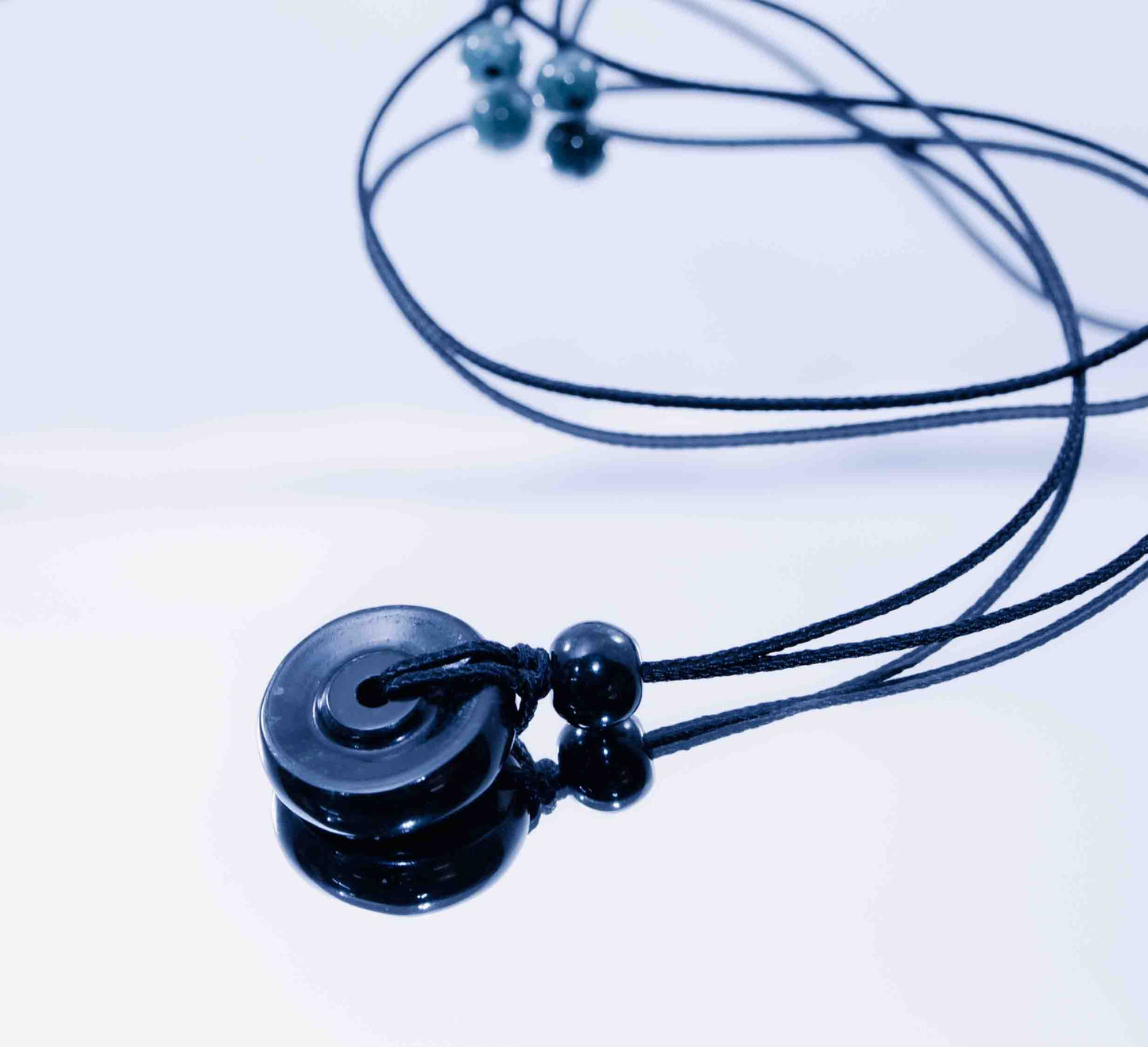 Guatemalan Avocado Jadeite Bi-Disc Pendant with Handmade Accent Beads – Adjustable Cord