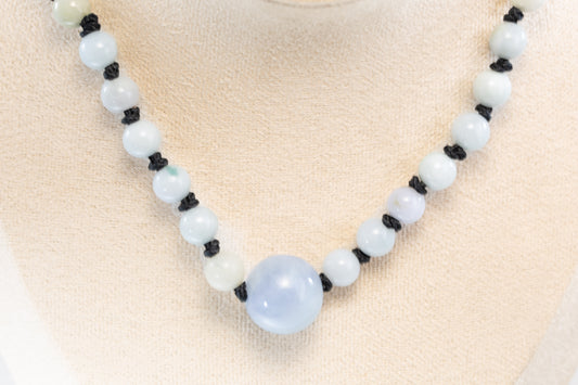 Guatemalan Lilac Jadeite Bead Pendant with Burmese Jadeite Beads